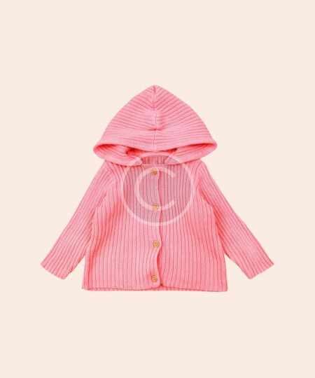 Ribbed knit hoodie