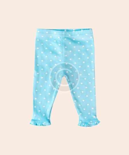 Sky blue heart print leggings