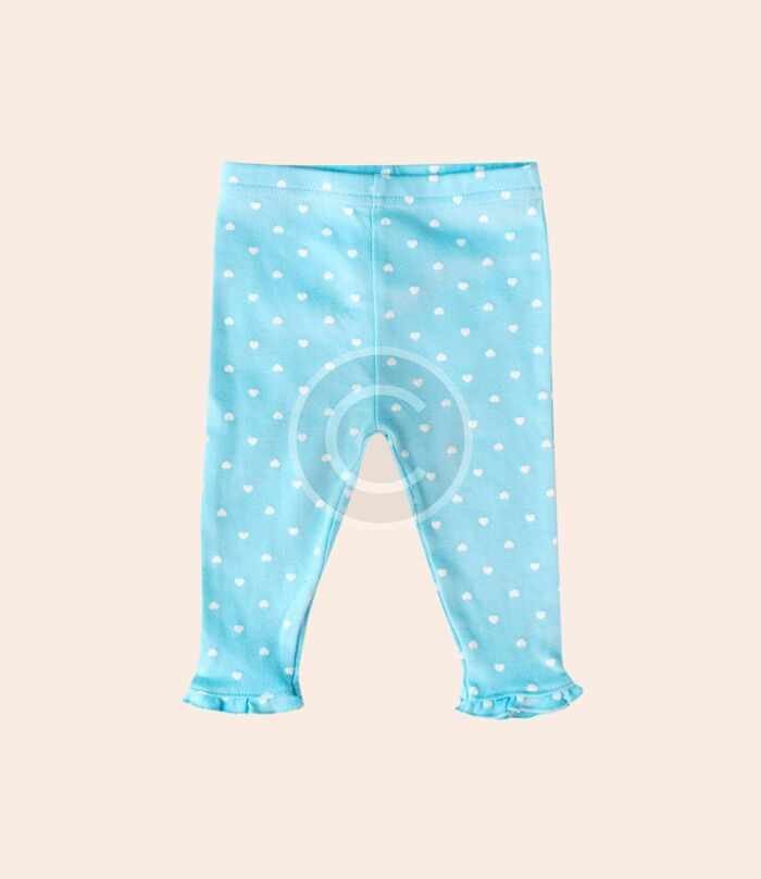 Sky blue heart print leggings
