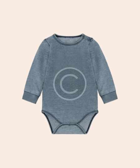 Soft grey baby bodysuit