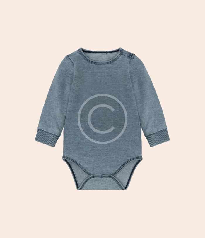 Soft grey baby bodysuit
