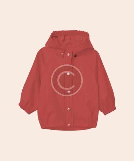 Cherry red snap raincoat