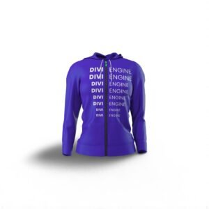 Purple Divi Engine Text Zipper Hoodie